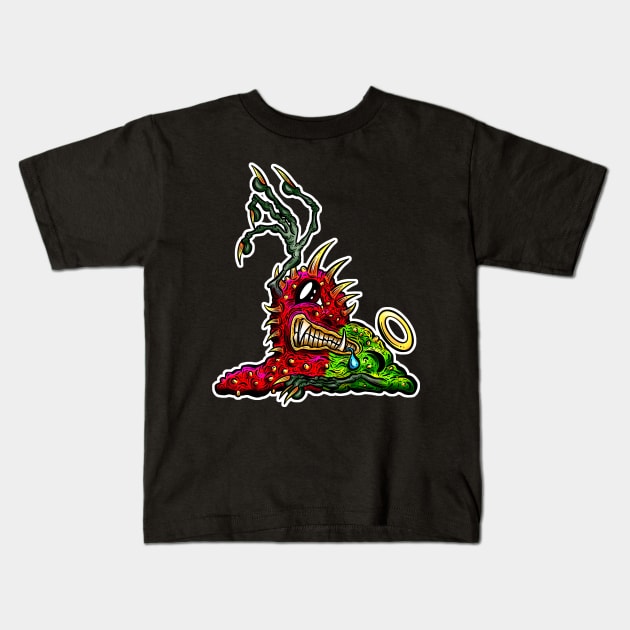 Good Vs Evil Cartoon Imaginary Devil Angel Monster Kids T-Shirt by Squeeb Creative